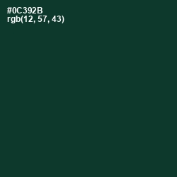 #0C392B - Bottle Green Color Image