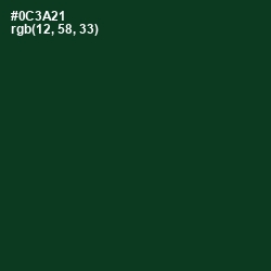 #0C3A21 - Bottle Green Color Image