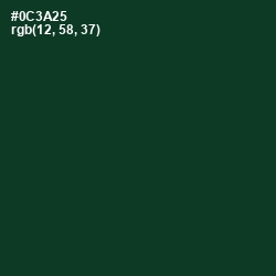 #0C3A25 - Bottle Green Color Image