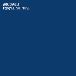 #0C3A6D - Regal Blue Color Image