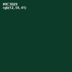 #0C3B29 - Bottle Green Color Image