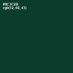 #0C3C2B - Bottle Green Color Image