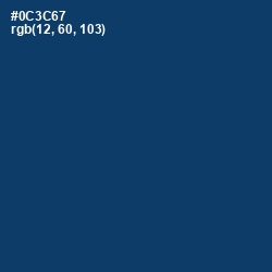 #0C3C67 - Regal Blue Color Image