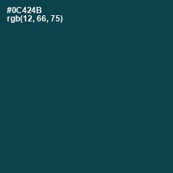 #0C424B - Aqua Deep Color Image