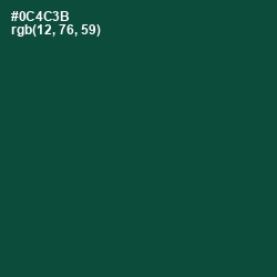 #0C4C3B - Te Papa Green Color Image