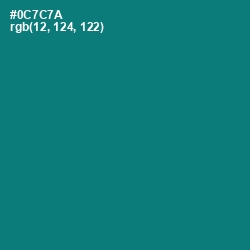 #0C7C7A - Surfie Green Color Image