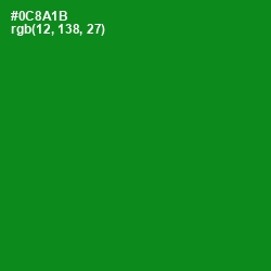 #0C8A1B - Forest Green Color Image