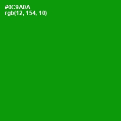 #0C9A0A - Forest Green Color Image