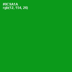 #0C9A1A - Forest Green Color Image