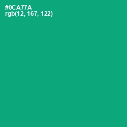 #0CA77A - Jade Color Image