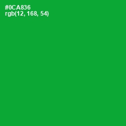 #0CA836 - Forest Green Color Image