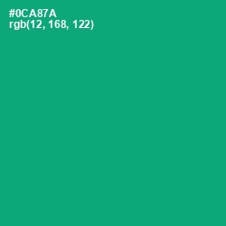 #0CA87A - Jade Color Image