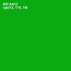 #0CAA12 - Forest Green Color Image