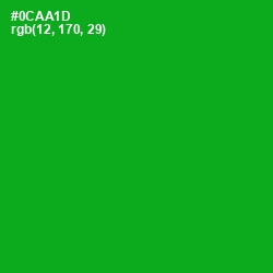 #0CAA1D - Forest Green Color Image