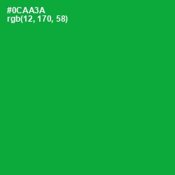 #0CAA3A - Forest Green Color Image