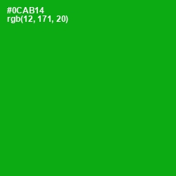 #0CAB14 - Forest Green Color Image