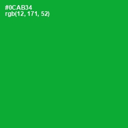 #0CAB34 - Forest Green Color Image