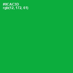 #0CAC3D - Forest Green Color Image