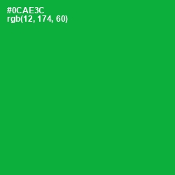 #0CAE3C - Forest Green Color Image