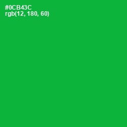 #0CB43C - Forest Green Color Image