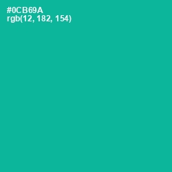 #0CB69A - Persian Green Color Image