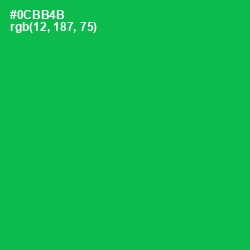 #0CBB4B - Jade Color Image