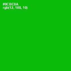 #0CBC0A - Forest Green Color Image