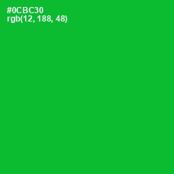 #0CBC30 - Forest Green Color Image