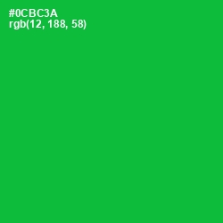 #0CBC3A - Forest Green Color Image