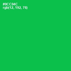 #0CC04C - Malachite Color Image