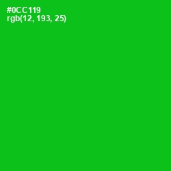 #0CC119 - Green Color Image