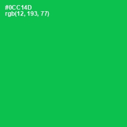 #0CC14D - Malachite Color Image