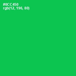 #0CC450 - Malachite Color Image