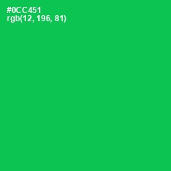 #0CC451 - Malachite Color Image