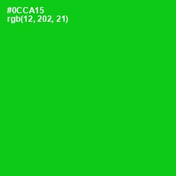 #0CCA15 - Green Color Image