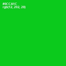 #0CCA1C - Green Color Image