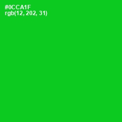 #0CCA1F - Green Color Image