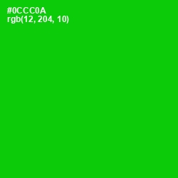 #0CCC0A - Green Color Image