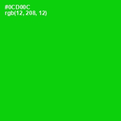 #0CD00C - Green Color Image