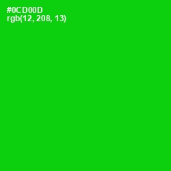 #0CD00D - Green Color Image