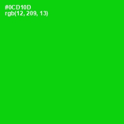 #0CD10D - Green Color Image