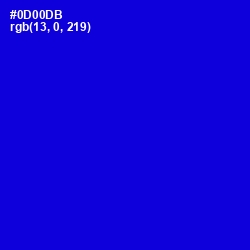 #0D00DB - Dark Blue Color Image