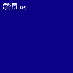 #0D0188 - Navy Blue Color Image