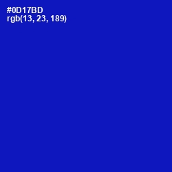 #0D17BD - International Klein Blue Color Image