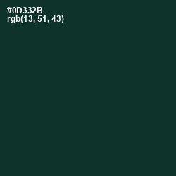 #0D332B - Bottle Green Color Image