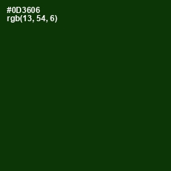 #0D3606 - Deep Forest Green Color Image