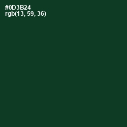 #0D3B24 - Bottle Green Color Image