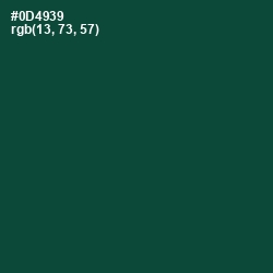 #0D4939 - Te Papa Green Color Image