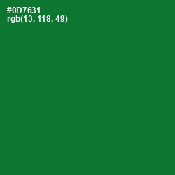 #0D7631 - Fun Green Color Image