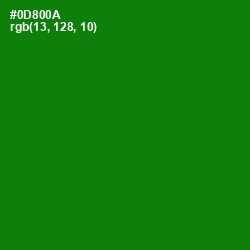 #0D800A - Forest Green Color Image